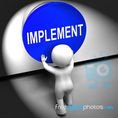 Implement Pressed Means Do Apply Or Execution Stock Image