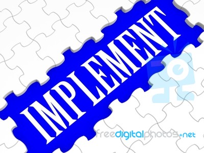 Implement Puzzle Shows Performing Plans Stock Image