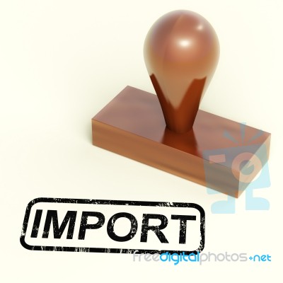 Import Stamp Showing Importing Stock Image