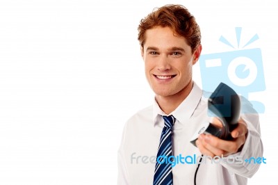 Important Business Call For You Boss! Stock Photo