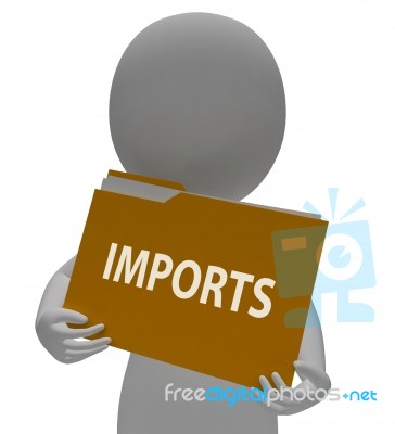 Imports Folder Means Imported Cargo 3d Rendering Stock Image