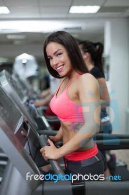 In A Row During Spin Class Stock Photo