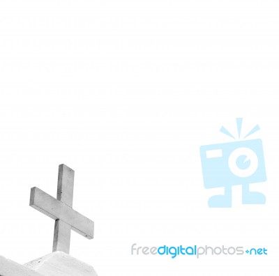 In Europe Greece A Cross The Cloudy Sky Stock Photo