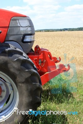 In Front Of Tractor Stock Photo