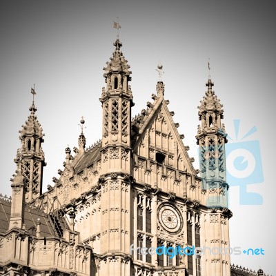 In London Old Historical    Parliament Glass  Window    Structur… Stock Photo