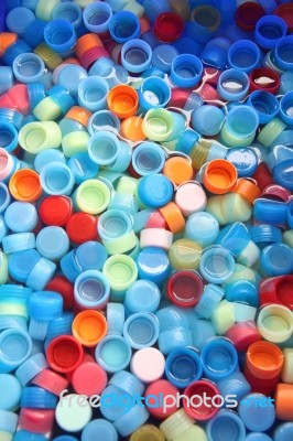 In Many Colors Bottle Caps Stock Photo