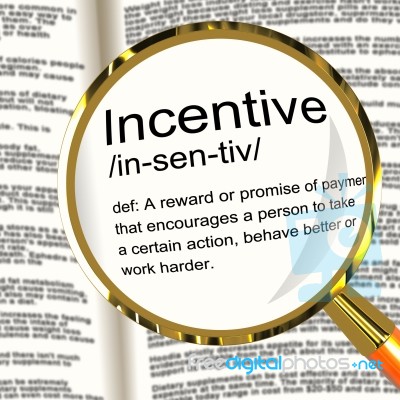 Incentive Definition Magnifier Stock Image