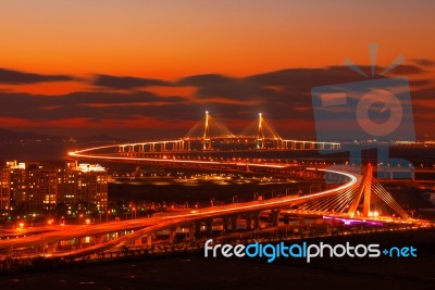 Incheon Bridge With Color Filter Stock Photo