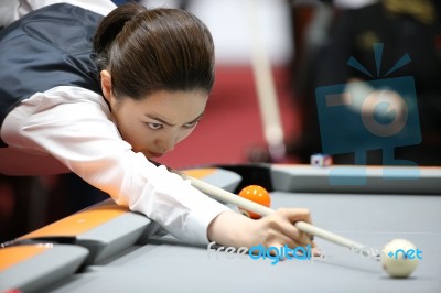 Incheon - July 3 Cha Yu-ram Billiard Player Stock Photo