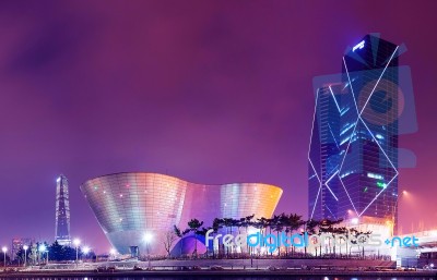 Incheon, South Korea - Dec 27 : Incheon Tri-bowl Building On Dec 27, 2014 In Songdo District, Incheon, South Korea. This Architecture Is A Remarkably Shaped Exhibition And Performance Space Stock Photo