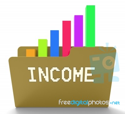 Income File Indicates Business Graph And Binder 3d Rendering Stock Image