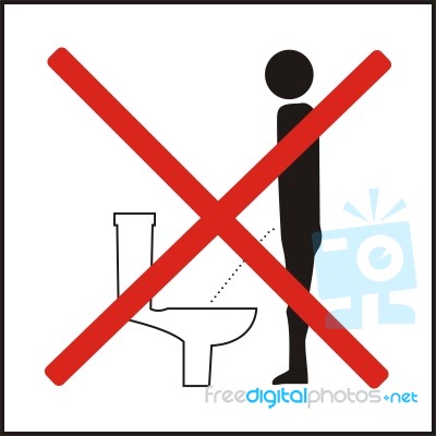 Incorrect Use Of Toilets Sign  Stock Image