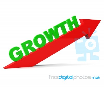 Increase Growth Indicates Rising Advance And Arrow Stock Image