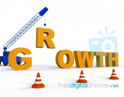 Increase Growth Shows Growing Improvement 3d Rendering Stock Image