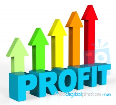 Increase Profit Represents Rising Upward And Raise Stock Image