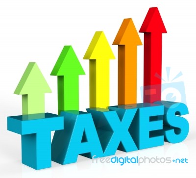 Increase Taxes Shows Taxpayer Duties And Upward Stock Image