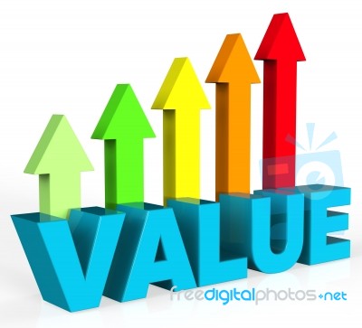 Increase Value Means Up Worth And Valuable Stock Image