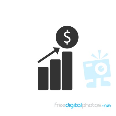 Increased Revenue Icon  Illustration On White Backgr Stock Image