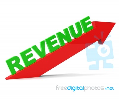 Increasing Revenue Represents Advance Earn And Improvement Stock Image