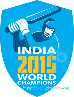 India Cricket 2015 World Champions Shield Stock Image