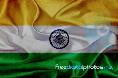 India Grunge Waving Flag Stock Image