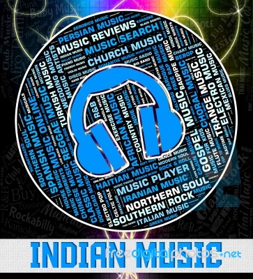 Indian Music Indicates Sound Tracks And Harmonies Stock Image