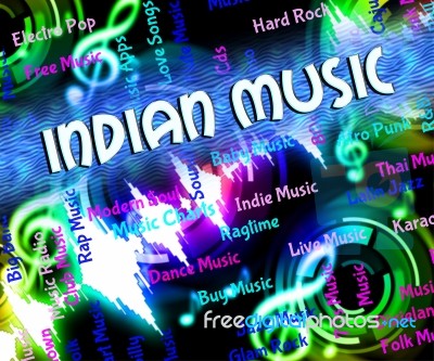 Indian Music Represents Sound Track And Acoustic Stock Image