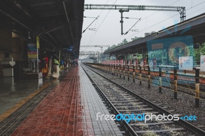 Indian Railway Station Stock Photo