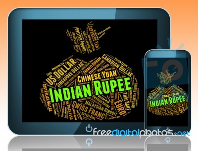 Indian Rupee Represents Foreign Currency And Currencies Stock Image