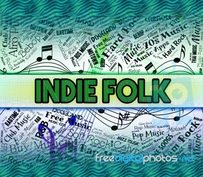 Indie Folk Represents Sound Tracks And Acoustic Stock Image