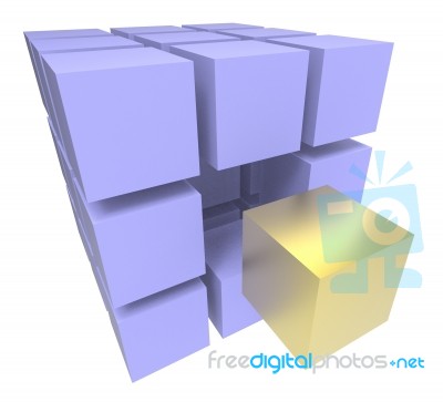 Individual Block Meaning Different Or Outsider Stock Image