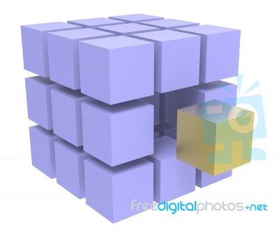 Individual Block Means Different Or Outsider Stock Image