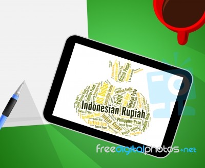 Indonesian Rupiah Represents Foreign Currency And Coin Stock Image