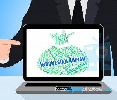 Indonesian Rupiah Shows Worldwide Trading And Currency Stock Image