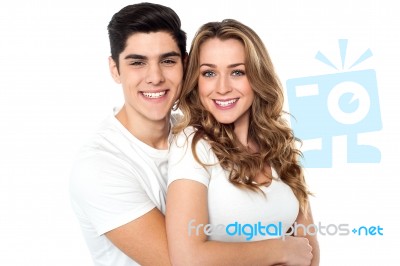 Indoor Portrait Of Young Pair Stock Photo