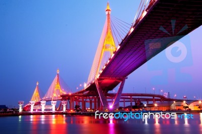 Industrial Circle Bridge Bangkok Stock Photo