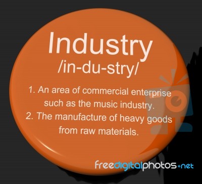 Industry Definition Button Stock Image