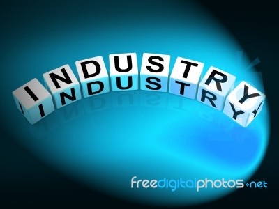 Industry Dice Mean Industrial Production And Workplace Manufactu… Stock Image