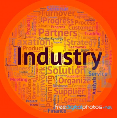 Industry Word Means Manufactured Industrial And Manufacture Stock Image