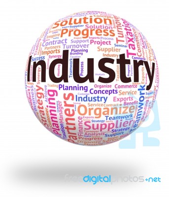 Industry Word Represents Wordcloud Industrialized And Text Stock Image