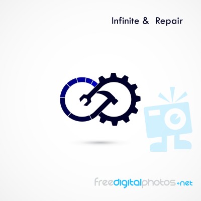 Infinite Repair Logo Elements Design Stock Image