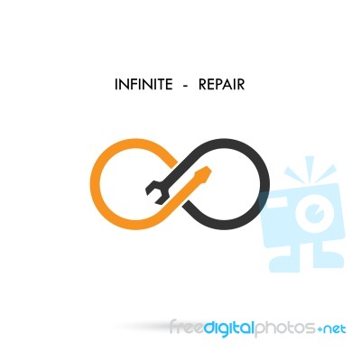 Infinite Repair Logo Elements Design.maintenance Service Sign Stock Image