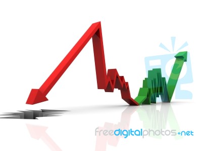 Inflation And Recession Graph Stock Image