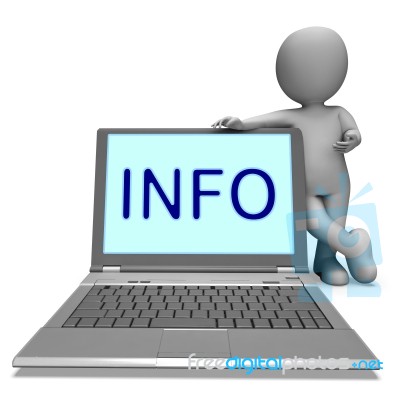 Info On Laptop Means Information Knowledge And Assistance Online… Stock Image