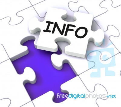 Info Puzzle Shows Information And Knowledge Stock Image