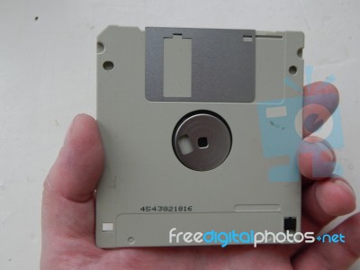 Information Carriers For Computer Technology Disks And Floppy Disks Stock Photo