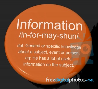 Information Definition Button Stock Image