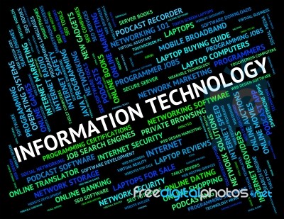 Information Technology Means Computer Computing And Www Stock Image ...
