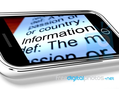 Information Word On Mobile Screen Stock Image