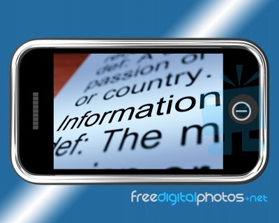 Information words On Mobile phone Stock Image